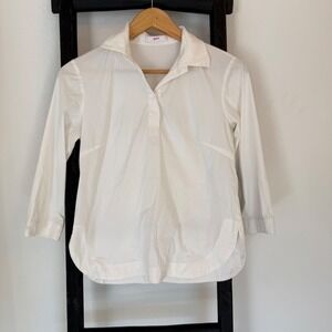 Leggiadro White Button‎ Up Collared 3/4 Sleeve Shirt Top Size 2 | $450 |